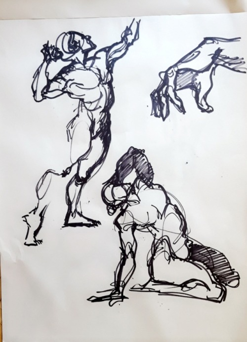 Life drawings in markers 