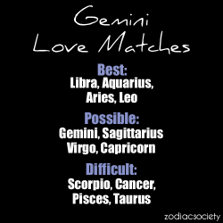 Zodiacsociety:  Gemini Love Match 