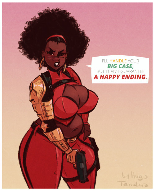 Misty Knight - A Happy Ending - Cartoon PinUp SketchThis morning’s daily sketch