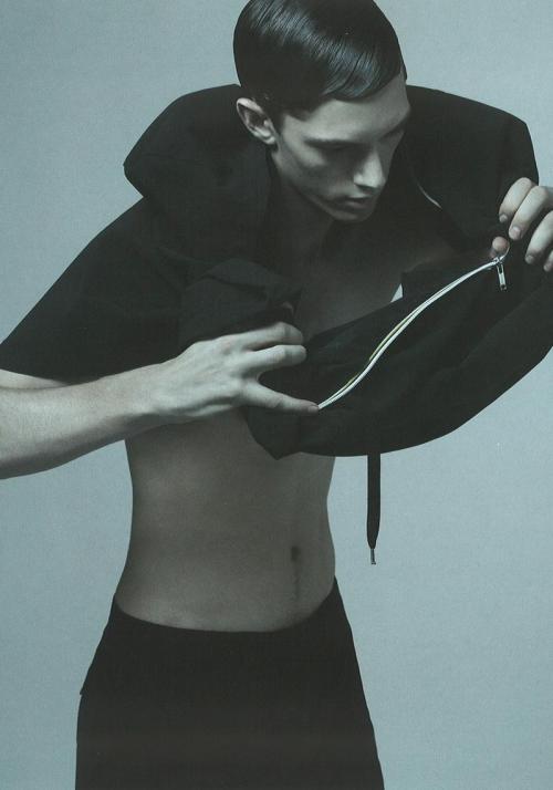 blankforblack:  Kris van Assche S/S 14 Document fall/winter 2013 photographer: Catherine Servel model: Fielding Lewis 