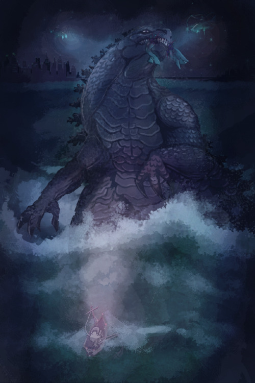 rapid-artwork: Finished a patreon commission! @poshtearex It was for a pic of Godzilla.