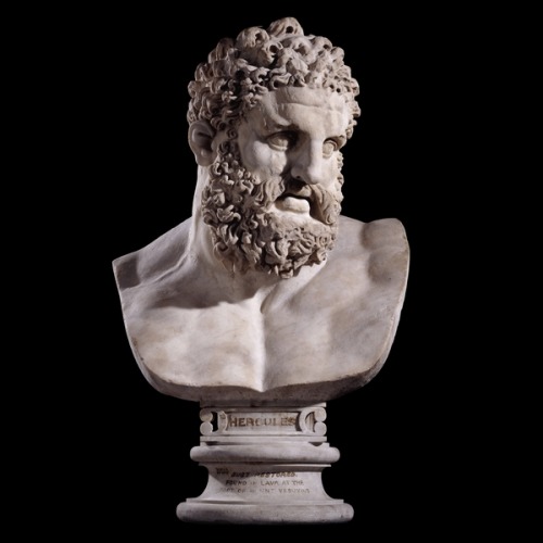 didoofcarthage:Marble bust of HerculesRoman, 2nd Century A.D.Said to have been found at the foot of 