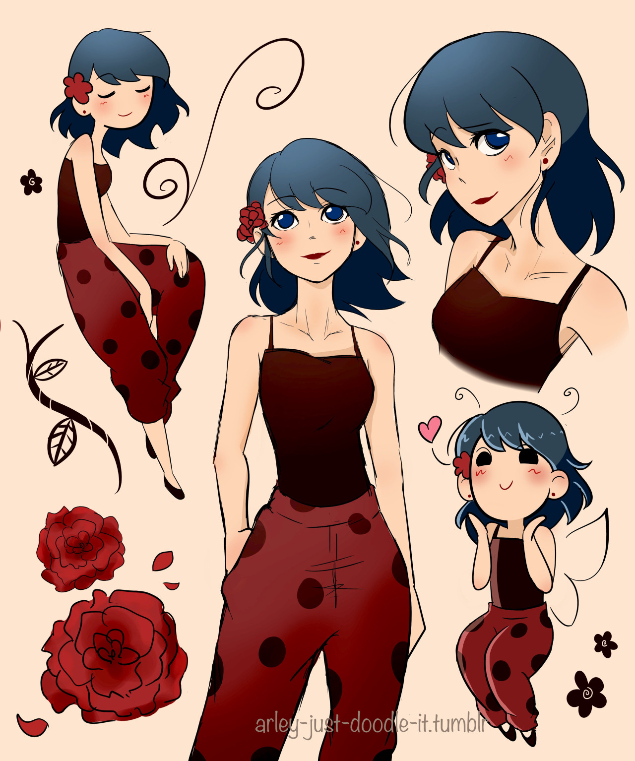 arley-just-doodle-it:  So uh.. the plan was to just draw Marinette in some baggy