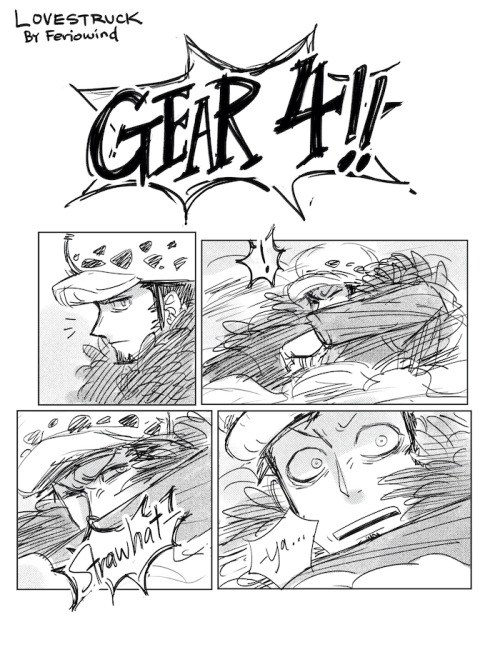 darkwingdragon:feriowind:i drew a comic about law meeting pretty gear 4 luffy LOLDis is so cute