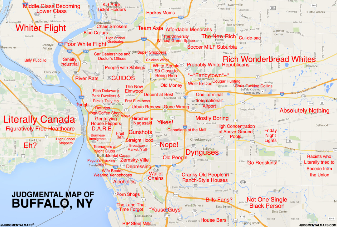 JUDGMENTAL MAPS — Buffalo, NY by Marisa and Anonymous Copr. 2016...