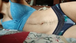 Girl with hairy tummy