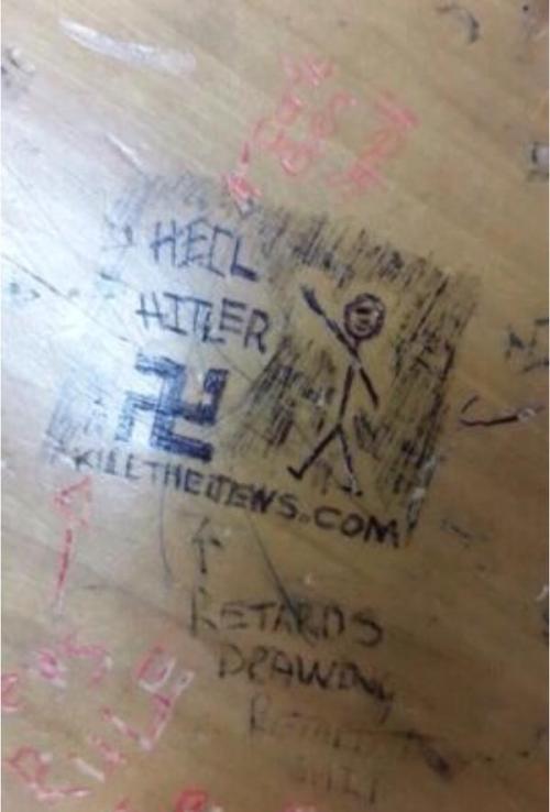  South Africa: Photo, anti-Semitic graffiti found on desk at the University of Johannesburg @Yiddish