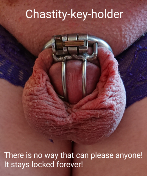 chastity-key-holder: There is no way that can please anyone! It stays locked forever! #chastity #tin