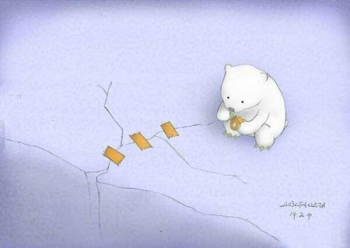 shintanohitomi:  Una imagen muy adorable, pero a su vez con mucha verdad. Evita que las petroleras destruyan el hogar de los osos polares: www.savethearctic.org/?fbsta10junes