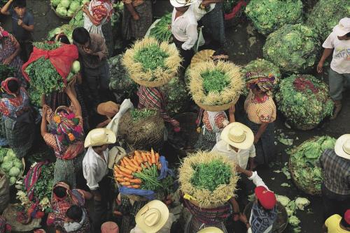 unearthedviews:GUATEMALA. Almolonga. 1991. A vegetable market in Almolonga, a town near Quetzaltenan
