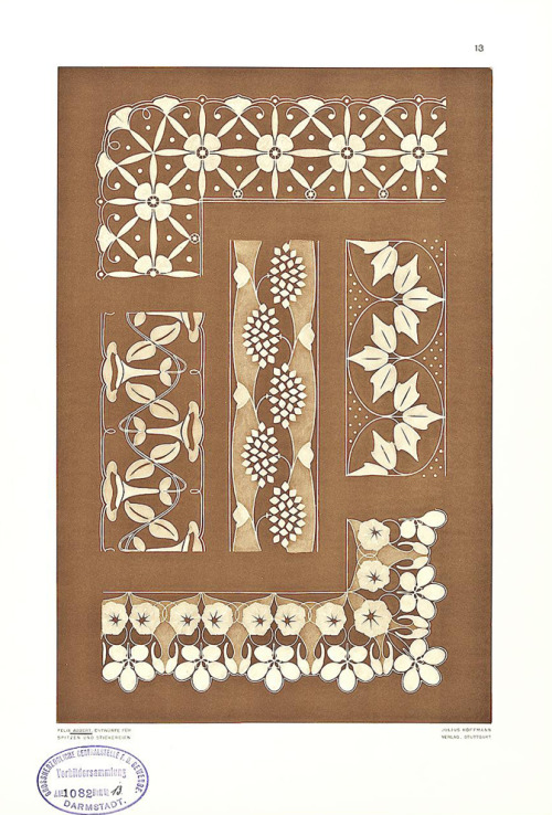 Félix Aubert, Designs for Lace and Embroidery, 1899. Julius Hoffmann, Stuttgart, Germany. Technische