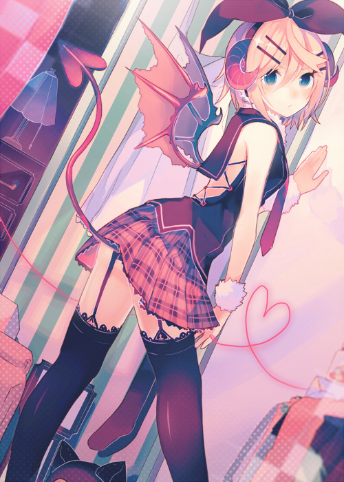 (via kagamine rin (vocaloid) drawn by miwasiba) 