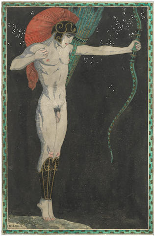 ganymedesrocks:Georges Barbier - L'Archer -1914- The Archer - Original illustration for “Les chanson