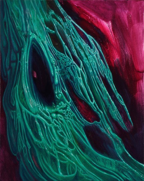 asylum-art:   Gerald Collins  Gerald Collings‘ paintings are  a perfect mix between Francis Bacon and your local butcher shop. These layered paintings look like they have been to hell and back. With images of skinned faces, torn apart rib cages, and