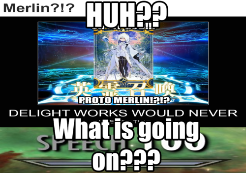 overlord-puffin: celtic-pyro: elizabethbathoryofficial: My reaction to Proto Merlin in FGO Arcade, m