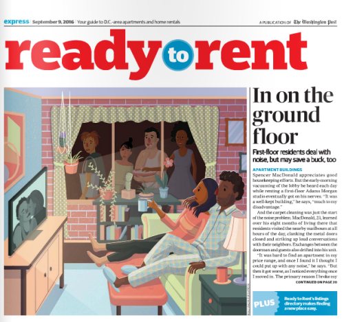 Here’s an illustration I did for today’s Washington Post Express for an article about 1st floor apar