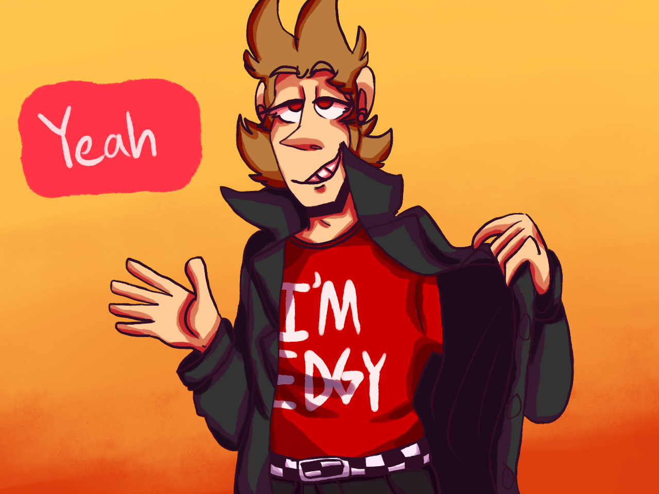 Download Tord From Eddsworld Wearing Red Hoody Wallpaper