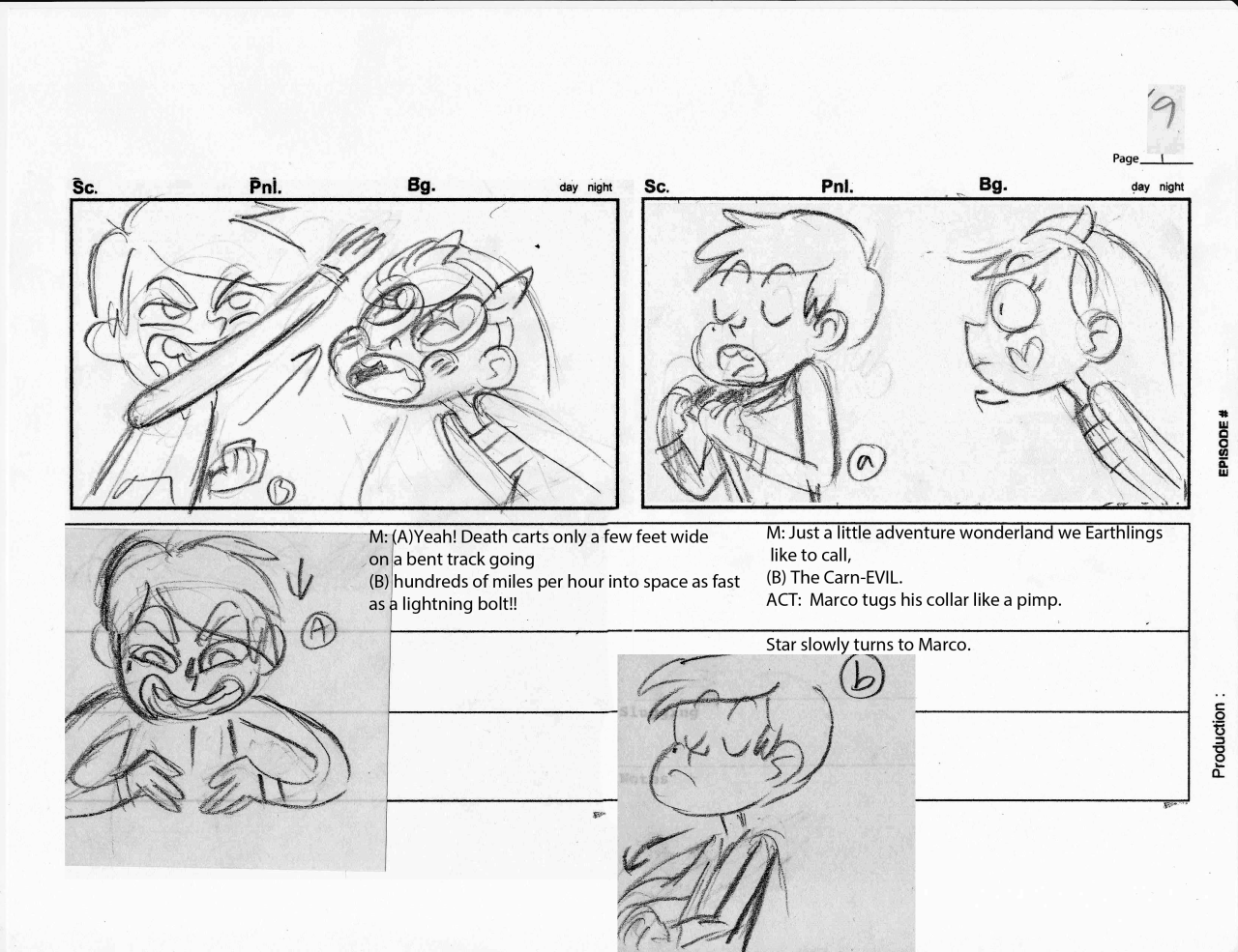 eelhips:  A test I did for Star Vs. The Forces of Evil. To read the full board test