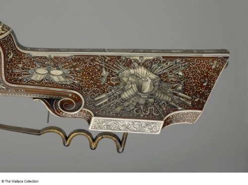 Gold and silver decorated wheellock rifle crafted by Christoph Techsler of Nuremburg, Germany, circa