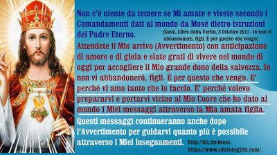 Attendete il Mio arrivo (Avvertimento) con anticipazione di amore e di gioia e siate grati di vivere nel mondo di oggi per accogliere il Mio grande dono della salvezza. February 15, 2020 at 04:00AM
Attendete il Mio arrivo con anticipazione di amore e...