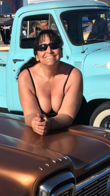 At The Rockabilly Car Show At The Orleans. She Was Posing For Her Husband Or Boyfriend