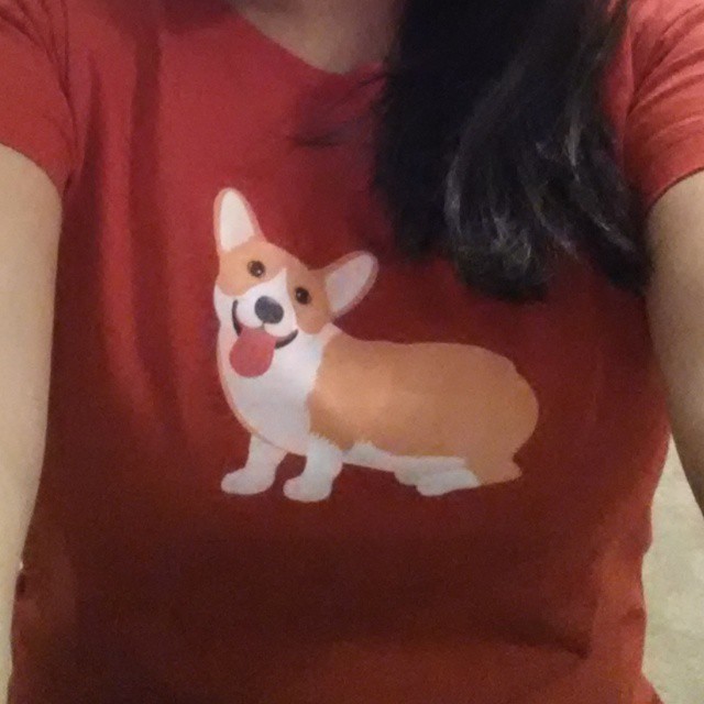 baconthecorgi:  My mommy got this tshirt because she thinks this corgi looks like