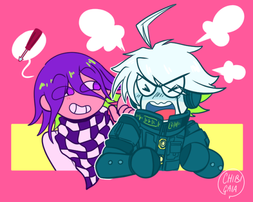 chibigaia-art: kokichi spams the chat with the screw emoji at 3 am
