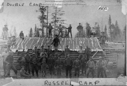 Russell Camp, adouble camp for loggers in Maine (c. 1900).