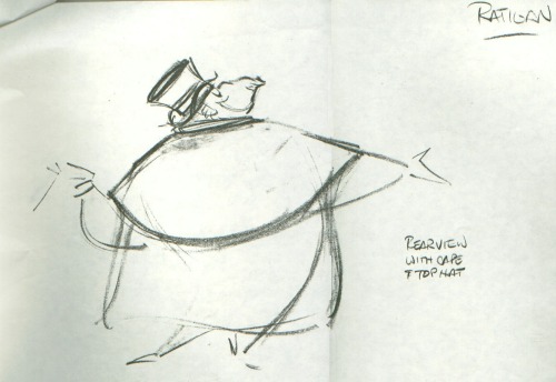 the-disney-elite:Glen Keane’s model sheets for Ratigan from Disney’s The Great Mouse Detective (1986