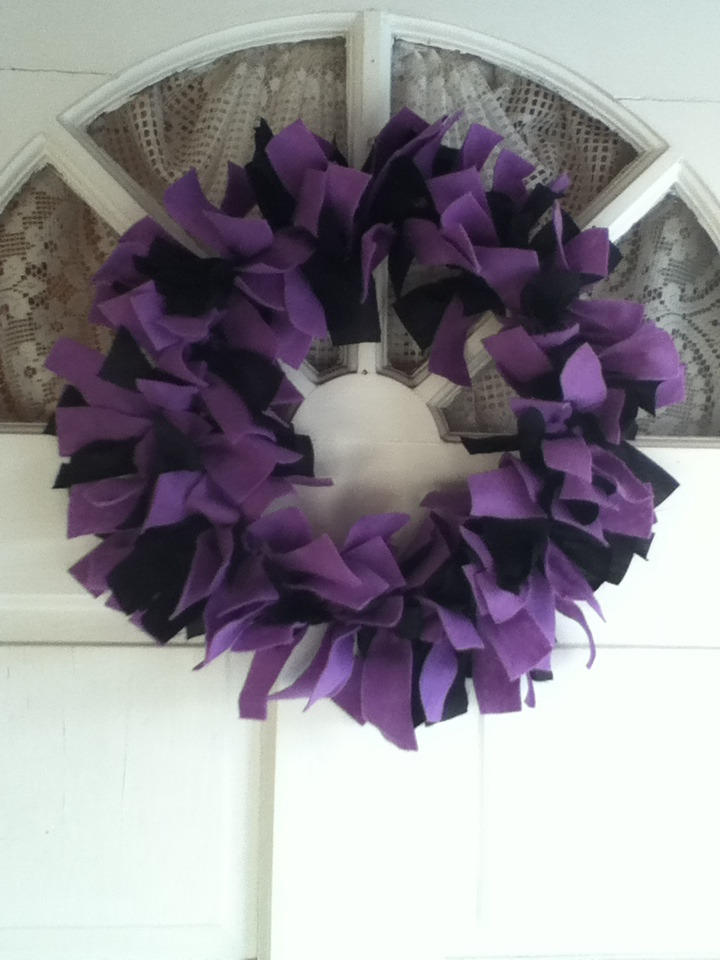 kirstielovesart:  I just so happened to have TONS of purple felt and black fabric.