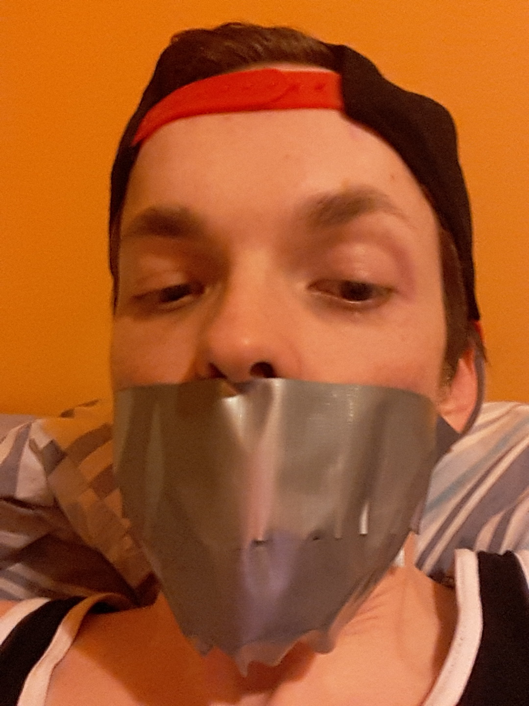 frenchsneakerfetishist:Me with some duct tape and socks. Wat da ya think?