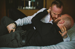 bythewa-y:         John and Kristopher – Couples Boudoir Session is Smoking Hot      