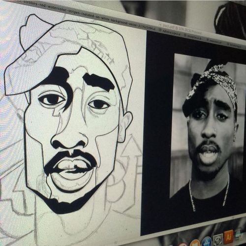 Throwback pac artwork that I just found last night from @cbrooksart collective 2pac theme artshow in