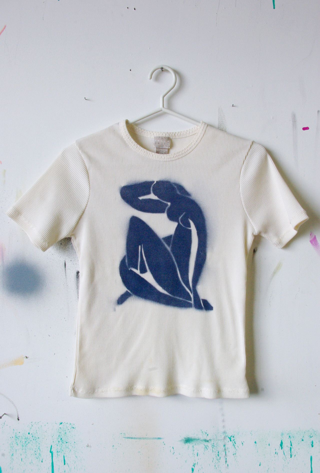 theagovorchin:  Top (Matisse) 2014 Spraypaint on Ribbed Cotton Shirt 