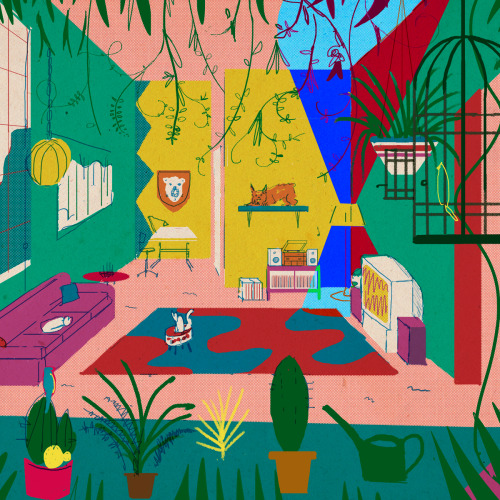 Here&rsquo;s a funky illustration of my friend Nolan&rsquo;s apartment. 