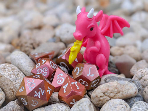 Dragon Font dice. 17 hot colors to choose from, including these amazing color shift dice