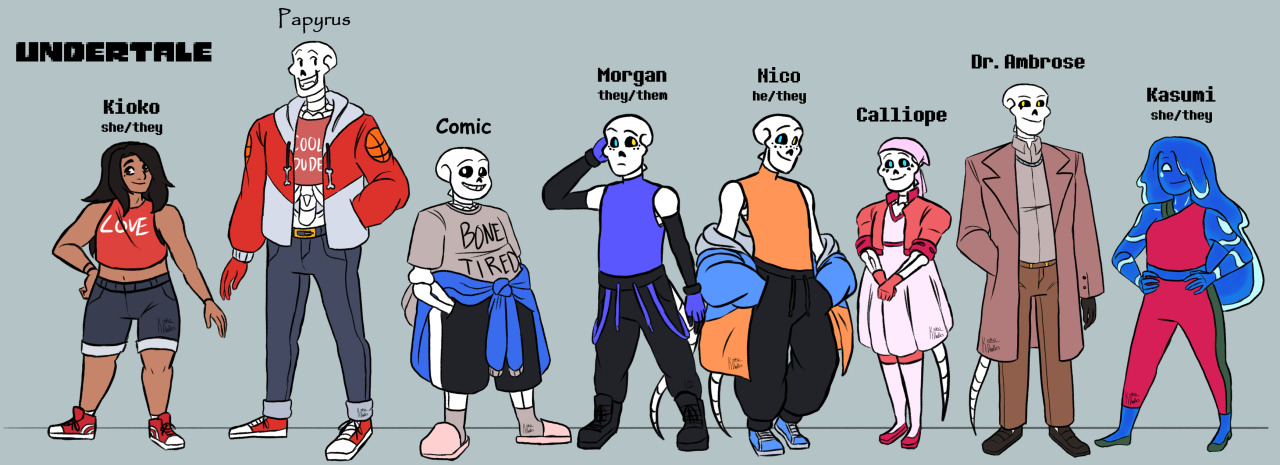 Here’s the first batch of references that I’m working on for some sonas, boys, and OCs! It was fun coming up with their designs and doing the poses ^^If you like what I’m doing, consider donating to my Ko-fi and get a thank you sketch! #kioko doodles#undertale#underswap#self insert#skeleton oc#skeleton ocs#monstersona#sans#papyrus#ut au#utmv#underswap papyrus#underswap sans#swap papyrus#swap sans#us papyrus#us sans#undertale sans#undertale papyrus#ut sans#ut papyrus
