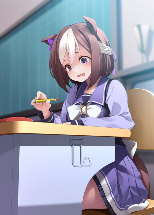 Spe-chan struggling on an exam [Uma Musume]