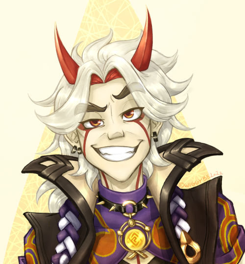 Arataki Itto! Look at this cheeky boi. Man, I love him. He’s one of my favourite Genshin lads 