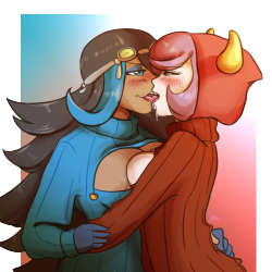 geeflakesden:  Courtney and Shelly, asked earlier this month in my ask box ! French kissing like champs in window-sweaters ! 