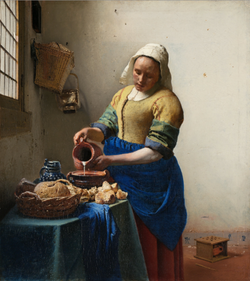 theladyintweed:The Milkmaid by Johannes (Jan) Vermeer, with details 