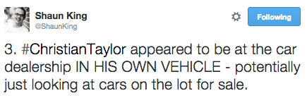 revolutionarykoolaid:  No Justice No Peace (8/8/15): Seriously, listen to this video and the dispatch call. Supposedly, video from the dealership will be released in the next 48 hours, but Lord knows how doctored that will be, and the police are waffling