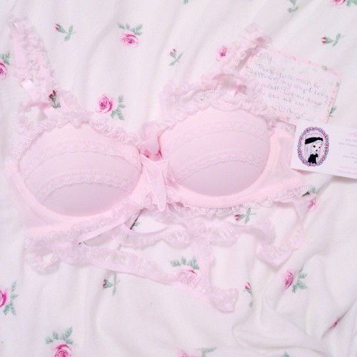 dollsofthevalley:  funeraldreams:finally got this adorable bra from @amme_b_shop in the mail~ the moment i saw her upload this, it was perfect for me and literally me in bra form. so i snatched it up right away, heehee. she was so sweet and also thought