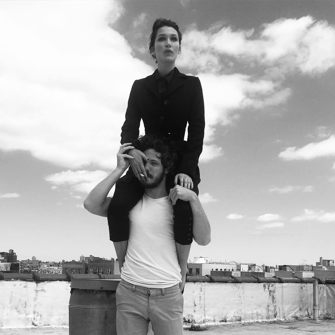 bel-hadid:Bella Hadid and Mathieu Cesar behind the scenes of a Harpers Bazaar Russia