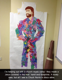 srsfunny:  Jesus or Chuck Norris?http://srsfunny.tumblr.com/  I totally thought that&rsquo;s what it was before I even enlarged the photo to read&hellip;.