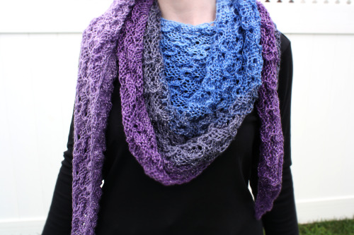 Next up from K’s Crochet’s, the Galaxy Scarf! Available now on Etsy!Knitted triangle scarf or wrap, 