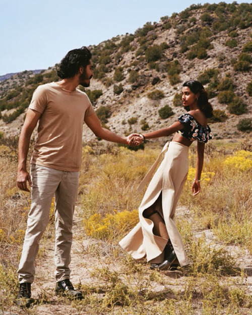 nya-kin:Imaan Hammam and Dev Patel by Alasdair McLellan for Vogue