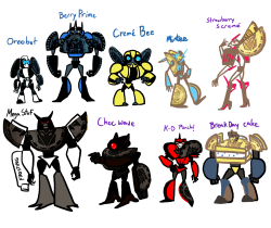 xurvos:  Kept doodling silly little cookie bots after that oreo thing hahah oops OP and Bee are based on these 
