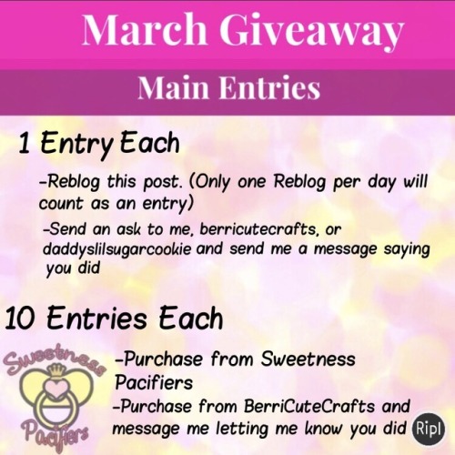 sweetnesspacifiers - MARCH GIVEAWAY Wishlist in bio and down...