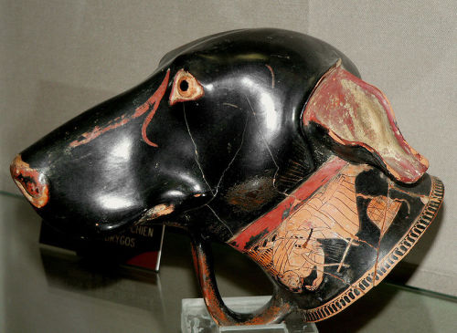 gazophylacium:Greek dog’s head rhyton.